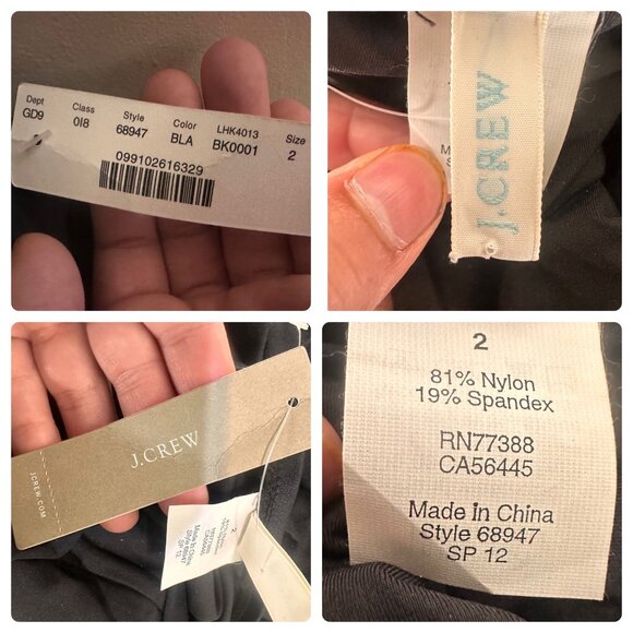 JCrew One Piece Swimsuit Womens 2 Black Halter Faux Wrap Tummy Control Classic - Picture 5 of 16